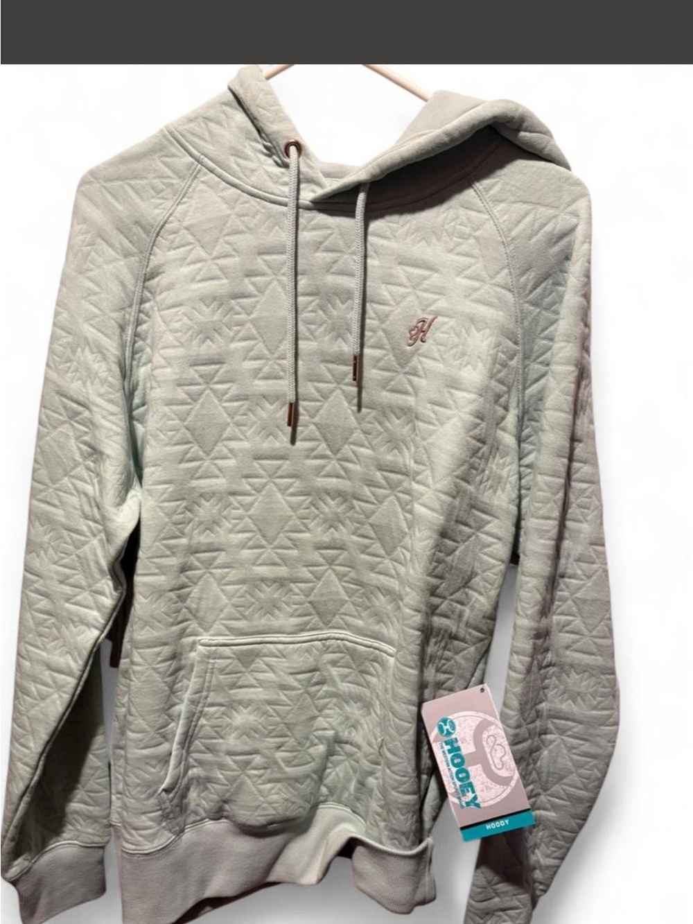 Brand New Quilted Hooded Pullover in Mint Green